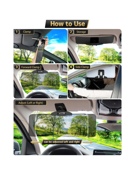 Extensor de Visera Solar Woqucute UV400 Antideslumbrante 35.1x15cm