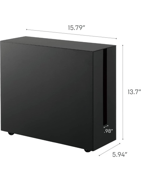 Organizador de Cables Rodante Yamazaki Acero Negro 3 Estantes Organizador de Cables Rodante Yamazaki Acero Negro 3 Estantes