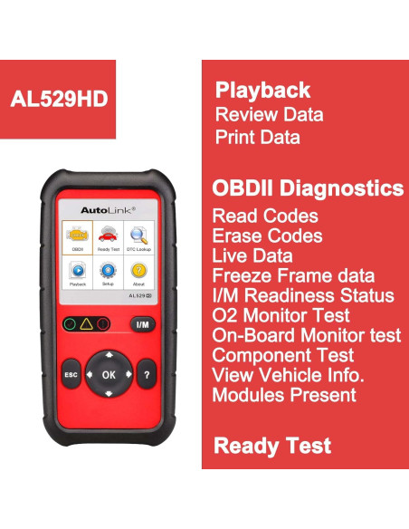 Escáner OBD2 Autel AL529HD para Vehículos Pesados
