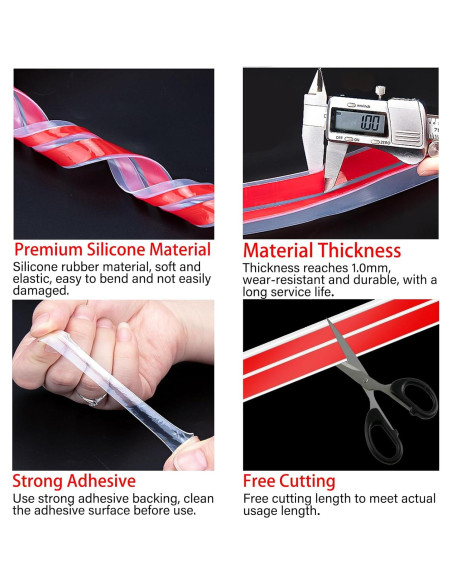 Sello de Burlete de Silicona Tigsport 1.38" x 3m para Puertas