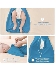Saco de Sueño ZIGJOY 1.0 Tog Algodón Azul 3-6 Meses 2