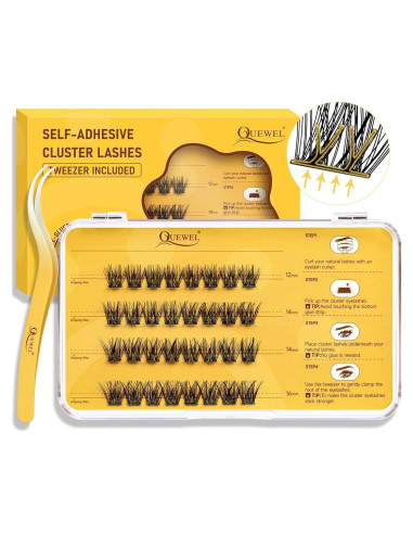 Kit de Pestañas Autocolantes QUEWEL ZN-01, Longitud Mixta