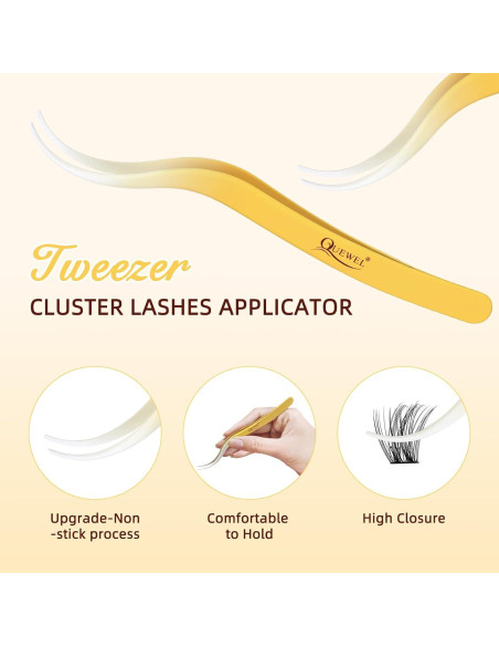 Kit de Pestañas Autocolantes QUEWEL ZN-01, Longitud Mixta