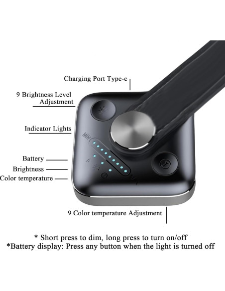 Luz de Lectura LED Recargable Osuke 12 LEDs 9 Temperaturas Luz de Lectura LED Recargable Osuke 12 LEDs 9 Temperaturas