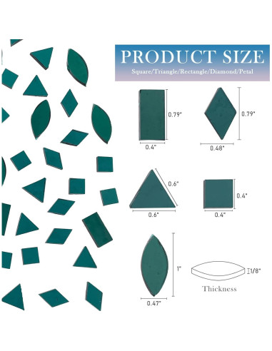 Azulejos de Mosaico de Vidrio LITMIND 240 Piezas 5 Formas