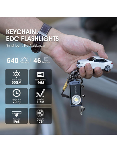 Linterna EDC Recargable WUBEN G5 400 Lúmenes + G2 500 Lúmenes