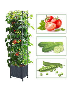 Caja de Plantas Elevada LINEX 171.5 cm con Enrejado y Autorriego 2