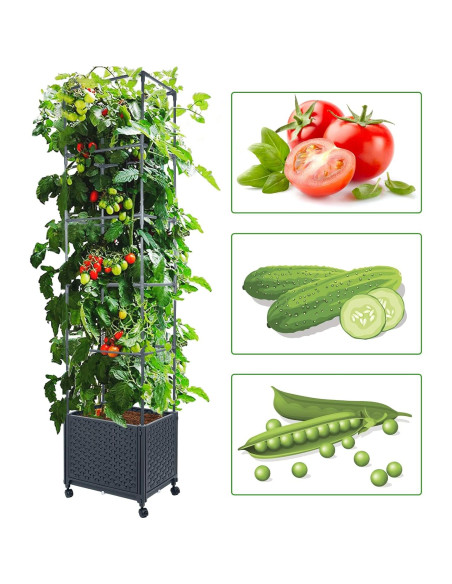 Caja de Plantas Elevada LINEX 171.5 cm con Enrejado y Autorriego