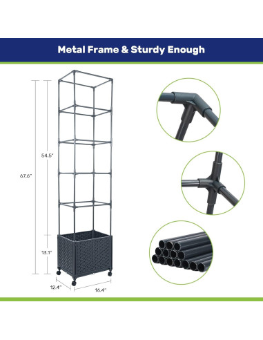 Caja de Plantas Elevada LINEX 171.5 cm con Enrejado y Autorriego