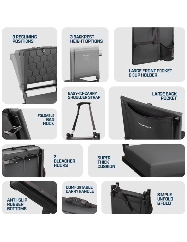 Asiento de Estadio Plegable Alpcour con Calefacción y Masaje