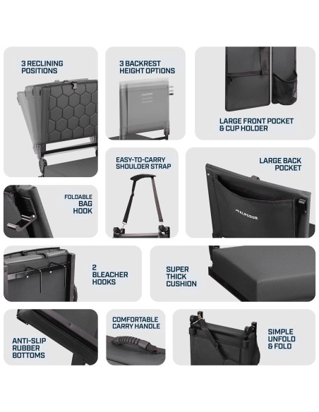 Asiento de Estadio Plegable Alpcour con Calefacción y Masaje