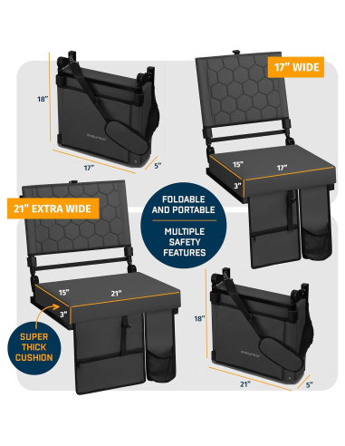 Asiento de Estadio Plegable Alpcour con Calefacción y Masaje
