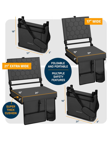 Asiento de Estadio Plegable Alpcour con Calefacción y Masaje