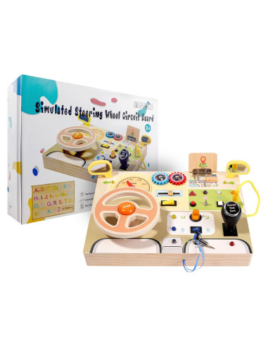 Tablero Ocupado Montessori Tomypony Volante de Coche LED 30x21.5cm