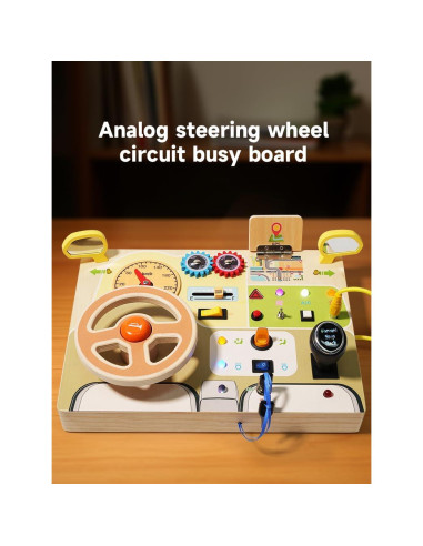 Tablero Ocupado Montessori Tomypony Volante de Coche LED 30x21.5cm