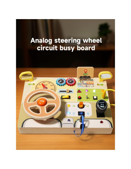 Tablero Ocupado Montessori Tomypony Volante de Coche LED 30x21.5cm Tablero Ocupado Montessori Tomypony Volante de Coche LED 30x21.5cm