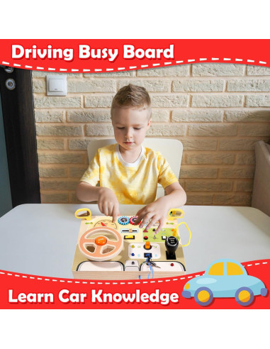 Tablero Ocupado Montessori Tomypony Volante de Coche LED 30x21.5cm