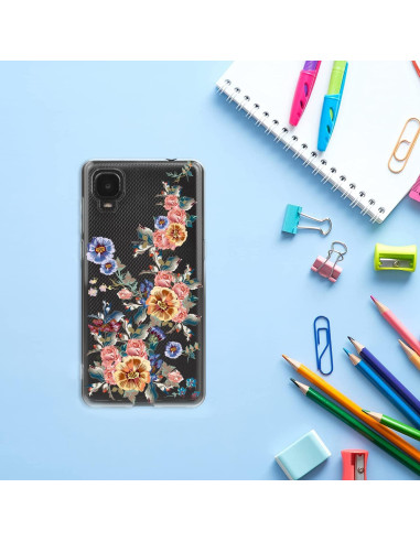 Funda Bumper TPU Alcatel TCL A3 A509DL / TCL A30 Floral Limón
