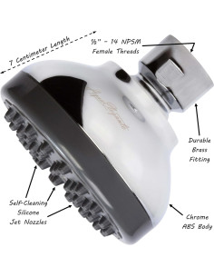 Cabezal de Ducha Aqua Elegante 9.5 LPM Cromo Autolimpiante 2