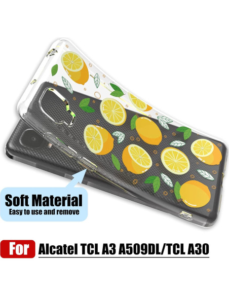 Funda Bumper TPU Alcatel TCL A3 A509DL / TCL A30 Floral Limón Funda Bumper TPU Alcatel TCL A3 A509DL / TCL A30 Floral Limón