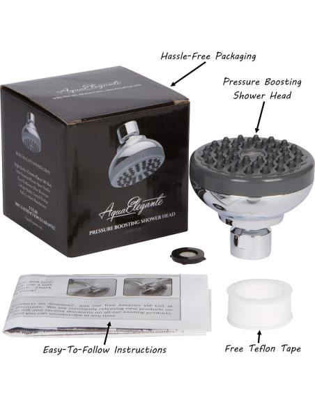 Cabezal de Ducha Aqua Elegante 9.5 LPM Cromo Autolimpiante