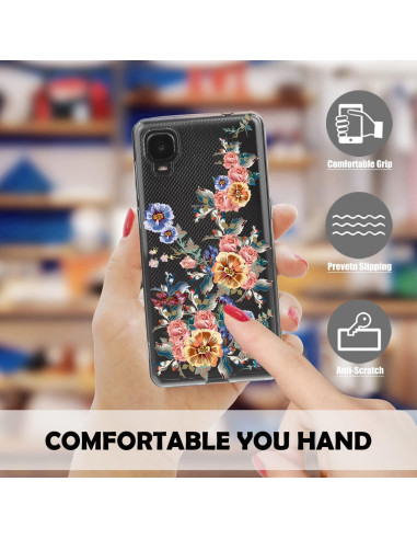 Funda Bumper TPU Alcatel TCL A3 A509DL / TCL A30 Floral Limón