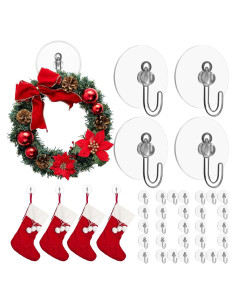 Ganchos de Ventosa Jetec 100 Pcs 30mm Transparentes Reutilizables