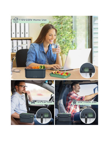 Caja de Almuerzo Eléctrica Monteka 1.8L 100W Gris