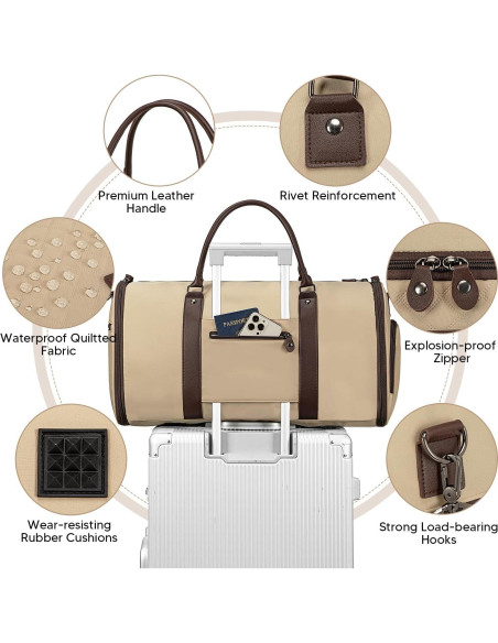 Bolsa de Ropa Convertible Vessgra Kaki 56x36x23 cm 2 en 1 Bolsa de Ropa Convertible Vessgra Kaki 56x36x23 cm 2 en 1