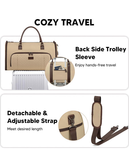 Bolsa de Ropa Convertible Vessgra Kaki 56x36x23 cm 2 en 1 Bolsa de Ropa Convertible Vessgra Kaki 56x36x23 cm 2 en 1