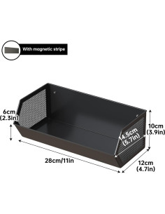 Cesta Magnética para Frutas y Especias WOCHUANGSI - Grande, Negro 2