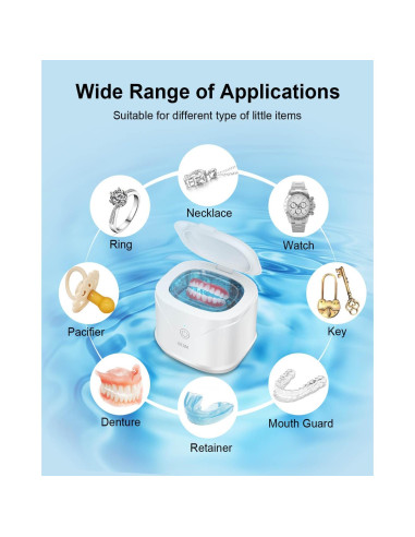 Limpiador Ultrasónico BCOM para Retenedores y Joyería 46kHz