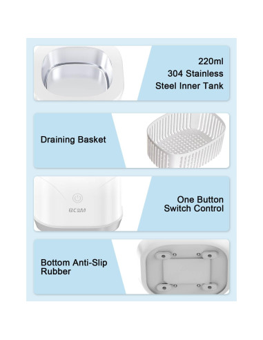 Limpiador Ultrasónico BCOM para Retenedores y Joyería 46kHz