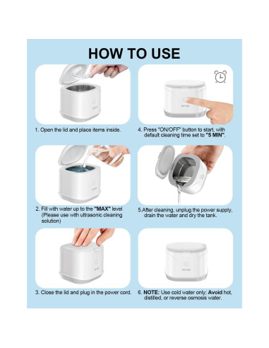 Limpiador Ultrasónico BCOM para Retenedores y Joyería 46kHz