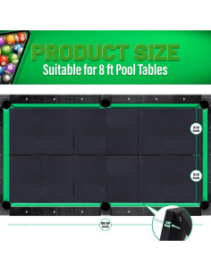 Alfombrilla de Inserción JZHLLA para Mesa de Billar 8 pies 2