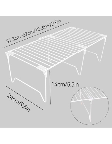 Estante organizador plegable BUWZUJR para cocina 2 niveles