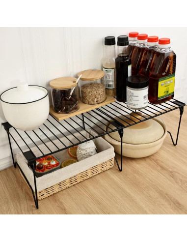 Estante organizador plegable BUWZUJR para cocina 2 niveles