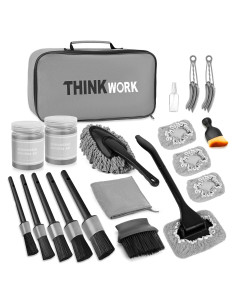 Kit de Limpieza Interior de Auto THINKWORK 10 Piezas Microfibra