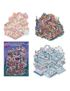 4 Piezas Pegatinas 3D Escena Infantil Limvoo