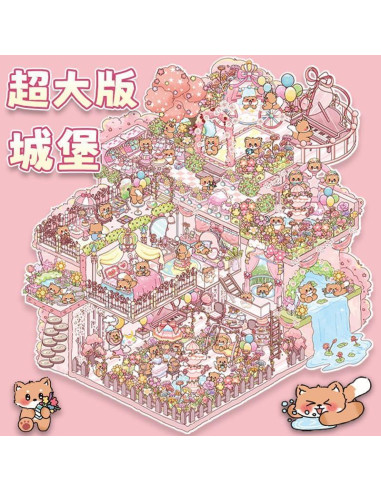 4 Piezas Pegatinas 3D Escena Infantil Limvoo