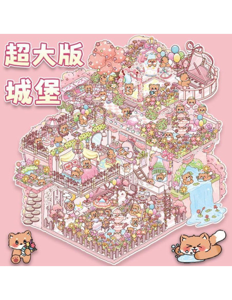 4 Piezas Pegatinas 3D Escena Infantil Limvoo