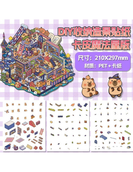 4 Piezas Pegatinas 3D Escena Infantil Limvoo