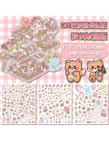 4 Piezas Pegatinas 3D Escena Infantil Limvoo