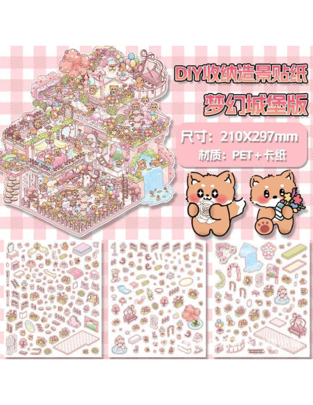 4 Piezas Pegatinas 3D Escena Infantil Limvoo