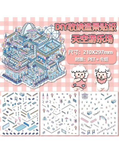 4 Piezas Pegatinas 3D Escena Infantil Limvoo