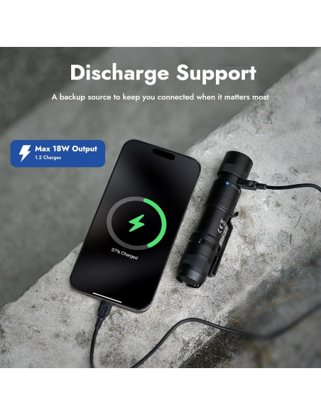 Linterna Táctica Recargable WUBEN L3 3000 Lúmenes LED IP68