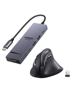 Hub USB-C 6 en 1 UGREEN con Ratón Ergonómico Inalámbrico
