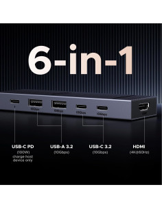Hub USB-C 6 en 1 UGREEN con Ratón Ergonómico Inalámbrico 2