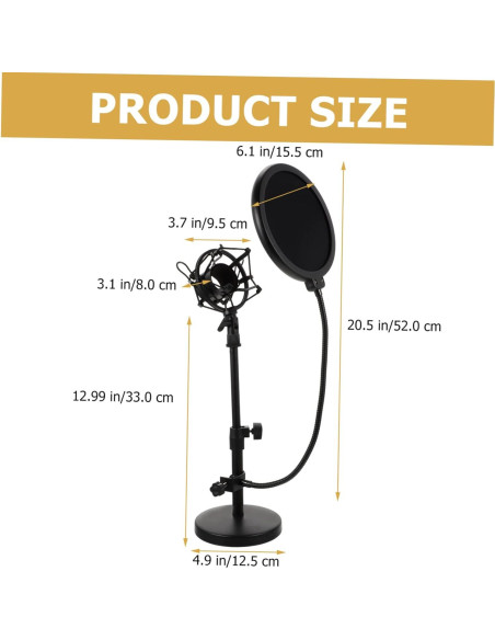 Soporte de Micrófono Telescópico Ajustable TOYANDONA Negro Soporte de Micrófono Telescópico Ajustable TOYANDONA Negro