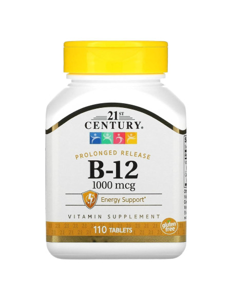 Tabletas de Vitamina B12 1000 mcg 21st Century 110 unidades